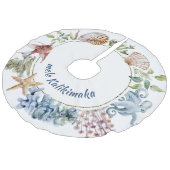 Jupon De Sapin Imitation Lin Mille tropicale Kalikimaka Côtière Thème Noël (Angle)