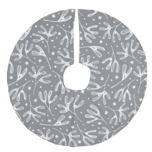 Jupon De Sapin Imitation Lin Motif élégant et sophistiqué gris blanc de gui