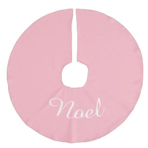 Jupon De Sapin Imitation Lin Nom personnalisé Lumière rose Noël Noël