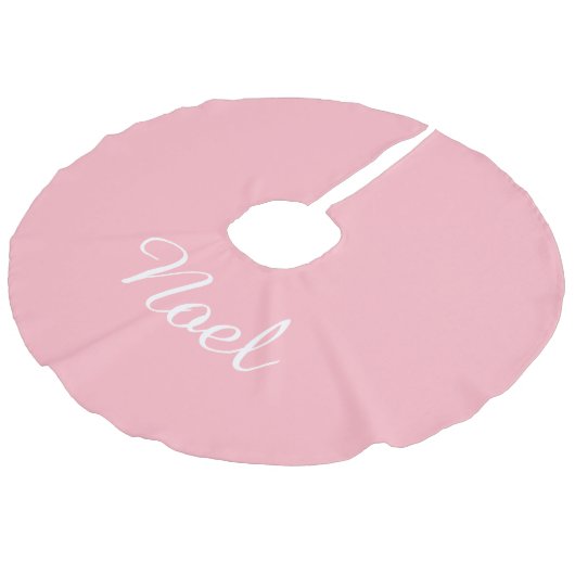 Jupon De Sapin Imitation Lin Nom personnalisé Lumière rose Noël Noël (Angle)