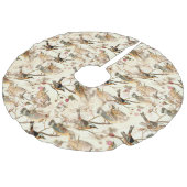 Jupon De Sapin Imitation Lin Oiseaux sur une branche (Angle)