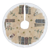 Jupon De Sapin Imitation Lin Pays Village primitif et neigeurs (Devant)