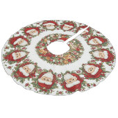 Jupon De Sapin Imitation Lin "Père Noël Christmas Design" Faux Linen Tr (Angle)