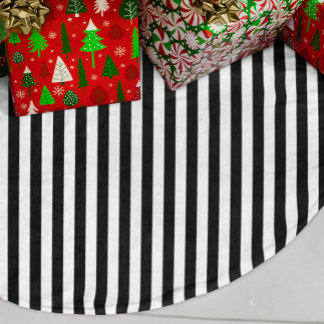 Jupon De Sapin Imitation Lin Rayure de bonbon noir et blanc