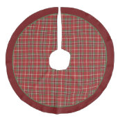 Jupon De Sapin Imitation Lin Tartan vert rouge Plaid Custom Christmas Tree Jupe (Devant)