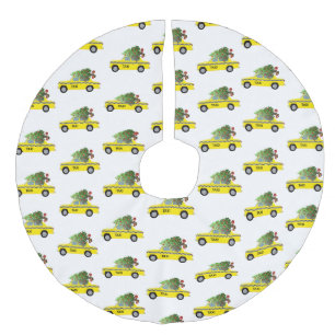 Jupon De Sapin Imitation Lin Taxi jaune Cabine NYC Arbre de Noël Décor de vacan