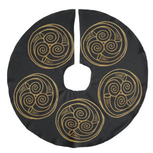 Jupon De Sapin Imitation Lin Triple Celtic Knot Swirl Mandala