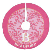 Jupon De Sapin Imitation Lin Winding Peony Woodcut Pink + Orange Personalized (Devant)