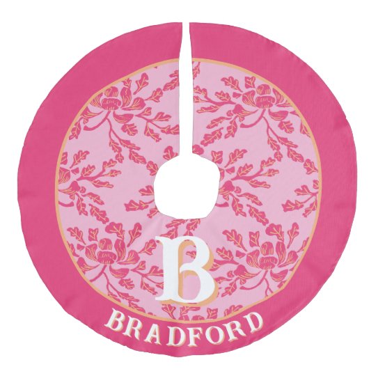 Jupon De Sapin Imitation Lin Winding Peony Woodcut Pink + Orange Personalized (Devant)