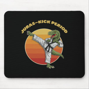 Juras-kick Periode Grappig Karate Vechtkunst Dinos Muismat