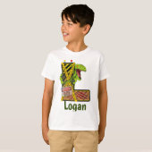 Jurassic Alphabet | Eigen naam Initiaal Letter | L T-shirt (Voorkant volledig)