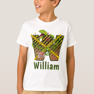 Jurassic Alphabet | Eigen naam Initiaal Letter | W T-shirt
