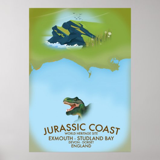 Jurassic Coast England South Coast Travel poster (Devant)