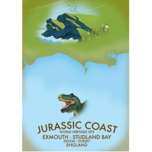 Jurassic Coast England South Coast Travel poster Staand Fotobeeldje
