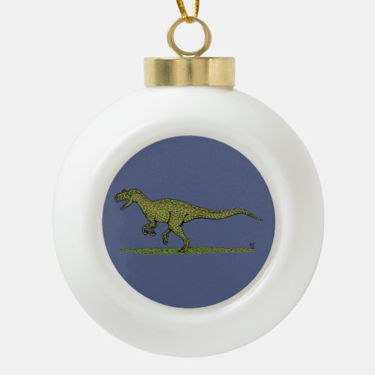 Jurassic Dinosaur Allosaurus Keramische Bal Ornament (Voorkant)