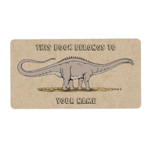 Jurassic Dinosaur Apatosaurus Bookplaat Etiket