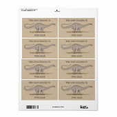 Jurassic Dinosaur Apatosaurus Bookplaat Etiket (Full Sheet)