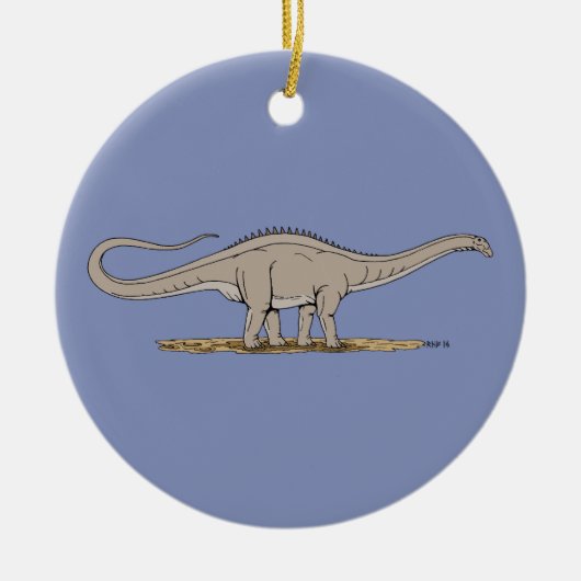 Jurassic Dinosaur Apatosaurus Keramisch Ornament (Voorkant)