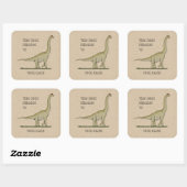 Jurassic Dinosaur Brachiosaurus Boekplaat Vierkante Sticker (Vel)
