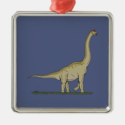 Jurassic Dinosaur Brachiosaurus Metalen Ornament (Voorkant)