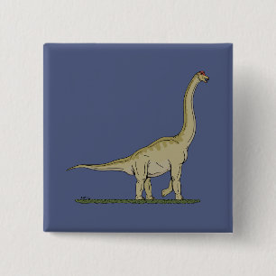 Jurassic Dinosaur Brachiosaurus Vierkante Button 5,1 Cm