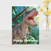 Jurassic Dinosaur carte d'anniversaire (Fleur jaune)