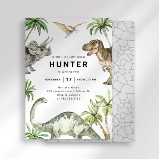 Jurassic Dinosaur Invitation d'anniversaire