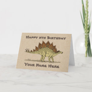 Jurassic Dinosaur Stegosaurus Birthday Card Kaart