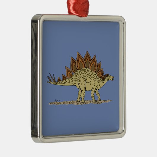 Jurassic Dinosaur Stegosaurus Metalen Ornament (Rechts)