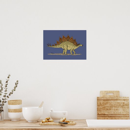 Jurassic Dinosaur Stegosaurus Poster (Keuken)
