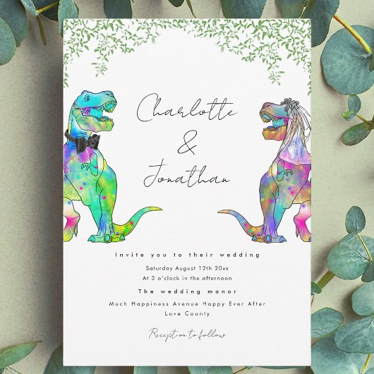 Jurassic Dinosaur Thème Faire-part de mariage