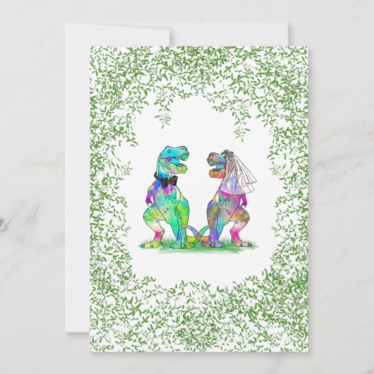 Jurassic Dinosaur Thème Faire-part de mariage (Dos)