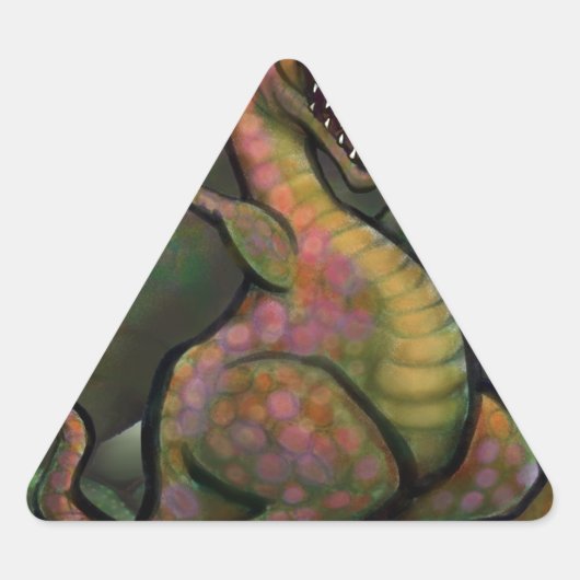Jurassic Dinosaurs Driehoek Sticker (Voorkant)