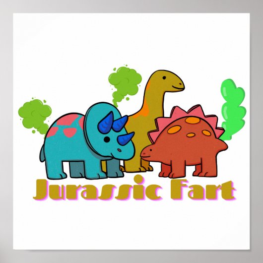 Jurassic Fart Dinosaur Poster (Voorkant)