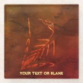 Jurassic Fossil Glazen Onderzetter (Voorkant)