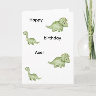 Jurassic green dinosaur birthday card editable kaart
