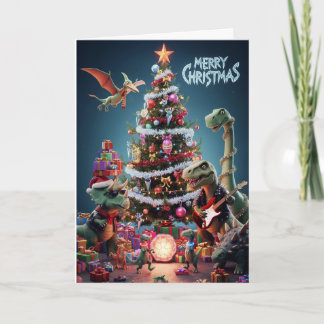 Jurassic Jingle Bell Rock Kerstmis Dinosaurus Kaart