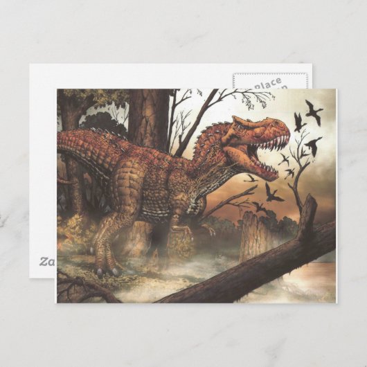 Jurassic Journey: dinosaurus in zijn natuurlijke h Briefkaart (Voorkant / Achterkant)