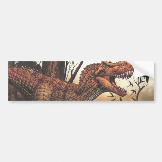 Jurassic Journey: dinosaurus in zijn natuurlijke h Bumpersticker (Voorkant)