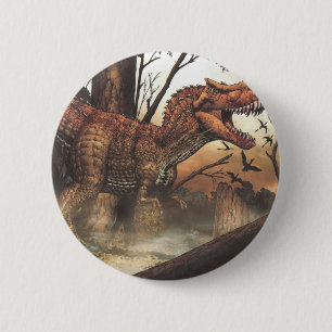 Jurassic Journey: dinosaurus in zijn natuurlijke h Ronde Button 5,7 Cm