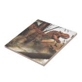 Jurassic Journey: dinosaurus in zijn natuurlijke h Tegeltje (Zijkant)