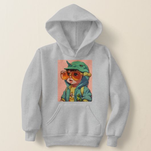 Jurassic Joy: Kinderen Dinosaur Design Hoodie (Laagn)