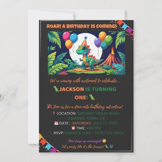 Jurassic Jungle Invitation - modifiable (Devant)