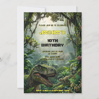 Jurassic Jungle T-Rex Wereld Avonturen Verjaardag Kaart