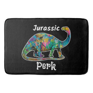 Jurassic Perk Kleurrijke Dinosaurussen Zwart Badmat