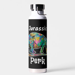 Jurassic Perk Kleurrijke Dinosaurussen Zwart Waterfles