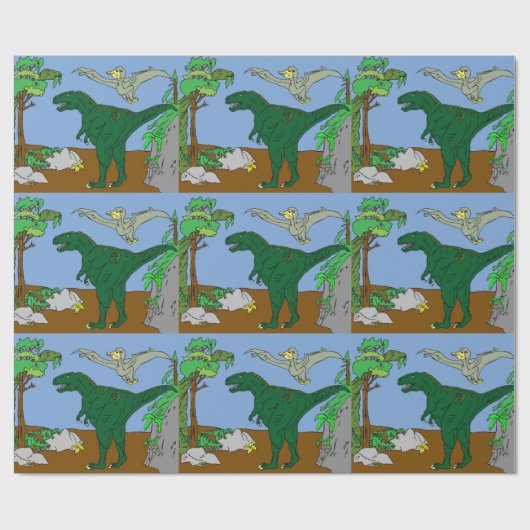 Jurassic Scene wrapping Paper Cadeaupapier (Vlak)