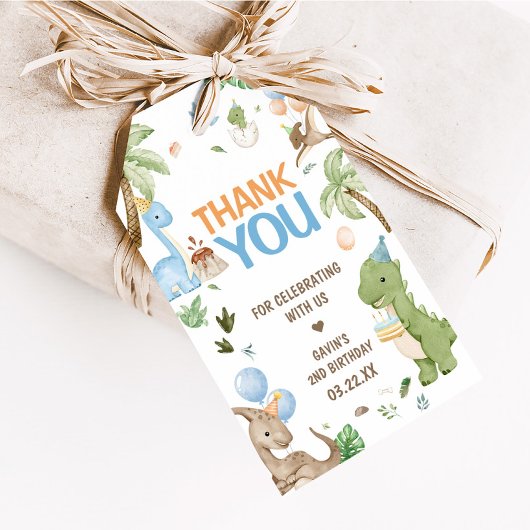 Jurassic Schattigee Dinosaurus Verjaardagsfeest Fa Cadeaulabel