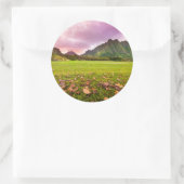 Jurassic Sunset Ronde Sticker (Tas)