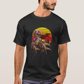 Jurassic T Rex Family Retro Vintage World Funny Di T-shirt